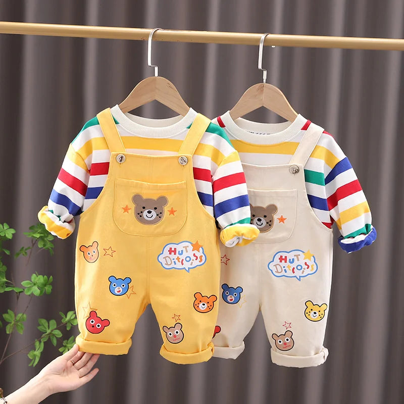 Jardineira Infantil Ursinho + Blusa