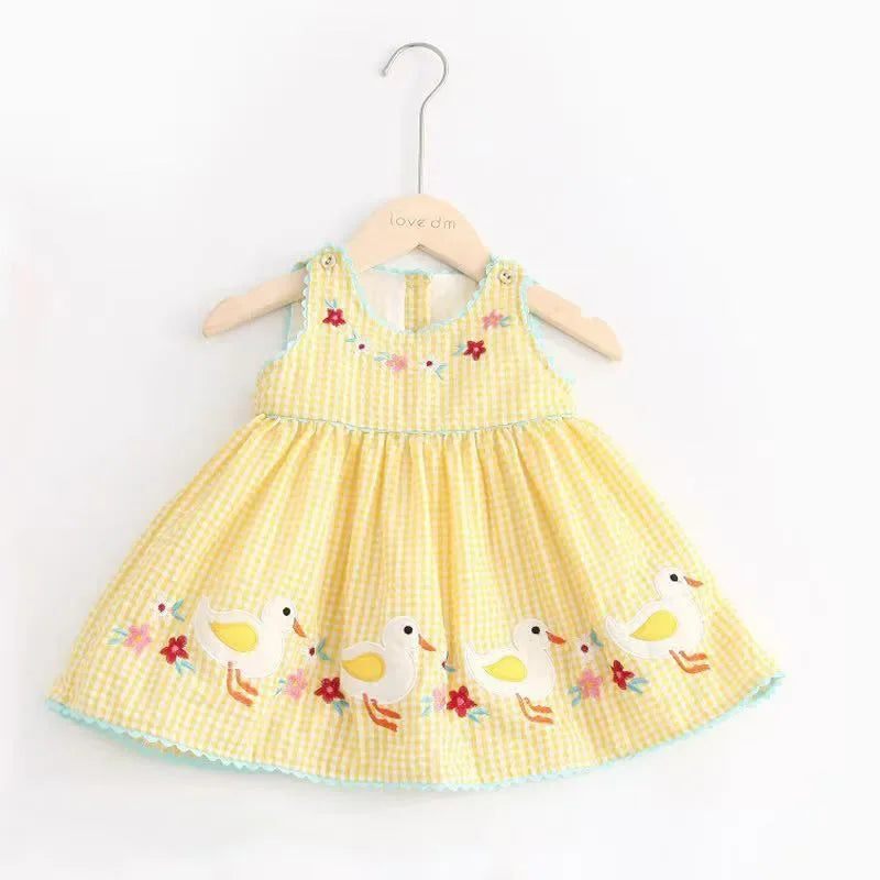 Vestido Infantil Xadrez Bordadinho