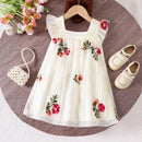 Vestido Infantil Flor Bordado