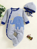 Macacão Infantil Elefantinho + Gorro