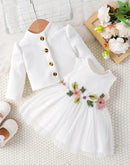 Conjunto Infantil Vestido Flor+ Casaquinho - Loja BiBia