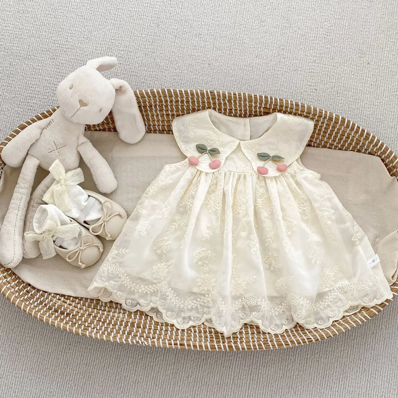 Vestido Infantil Delicado Cereja