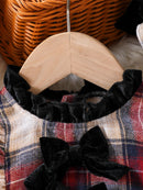 Vestido Infantil Xadrez + Chapeuzinho