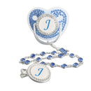 Chupeta Inicial Luxo Strass Azul