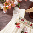 Vestido Infantil Flor Bordado