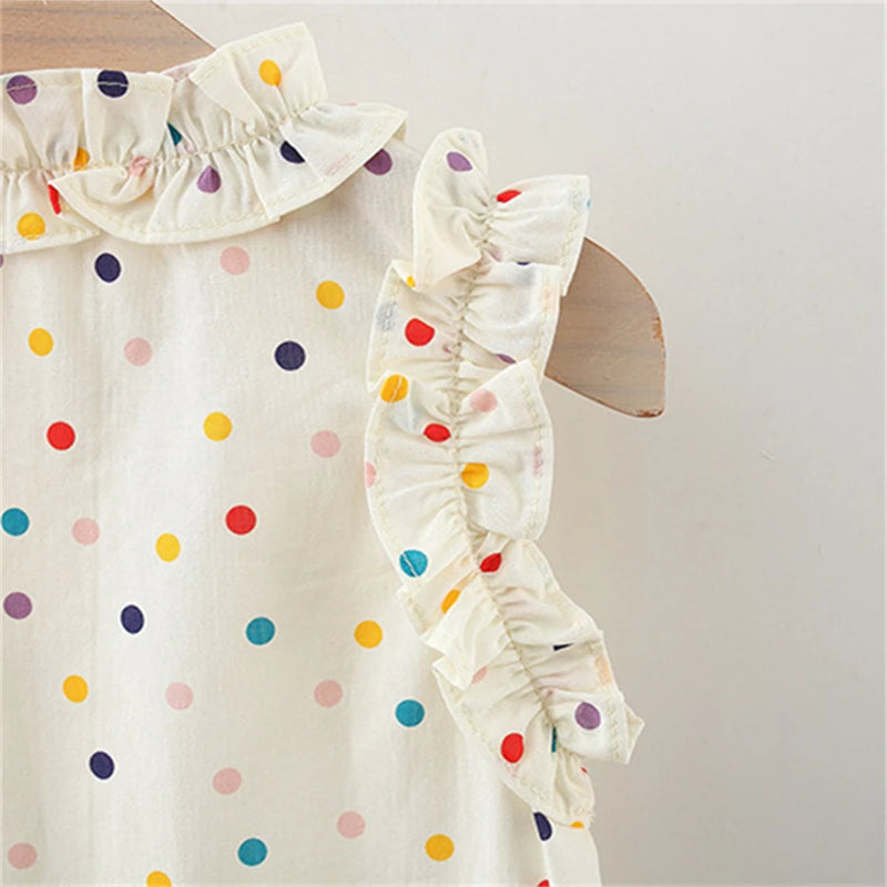 Vestido Infantil Bolinhas + Bolsinha
