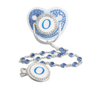Chupeta Inicial Luxo Strass Azul