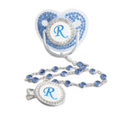 Chupeta Inicial Luxo Strass Azul