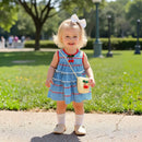 Vestido Infantil Xadrez Cereja + Bolsinha