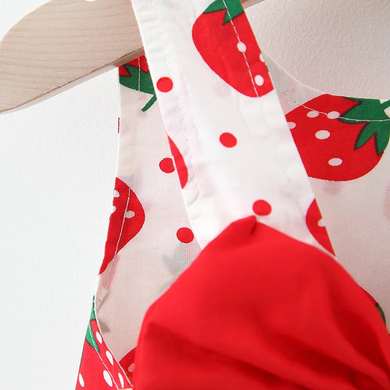 Vestido Infantil Moranguinhos + Chapéu
