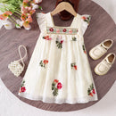 Vestido Infantil Flor Bordado
