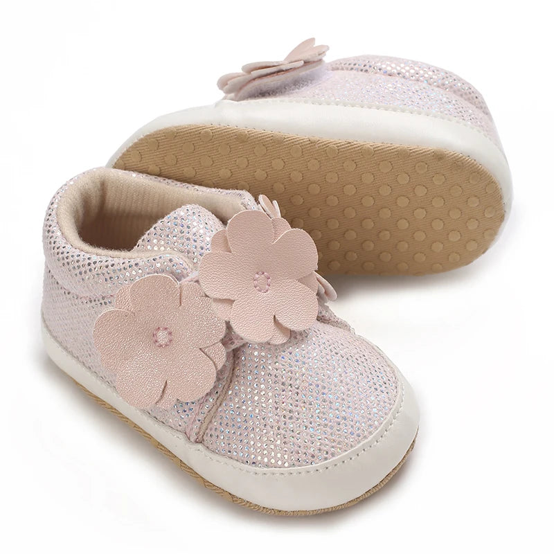 Tênis Baby Brilho Florzinhas