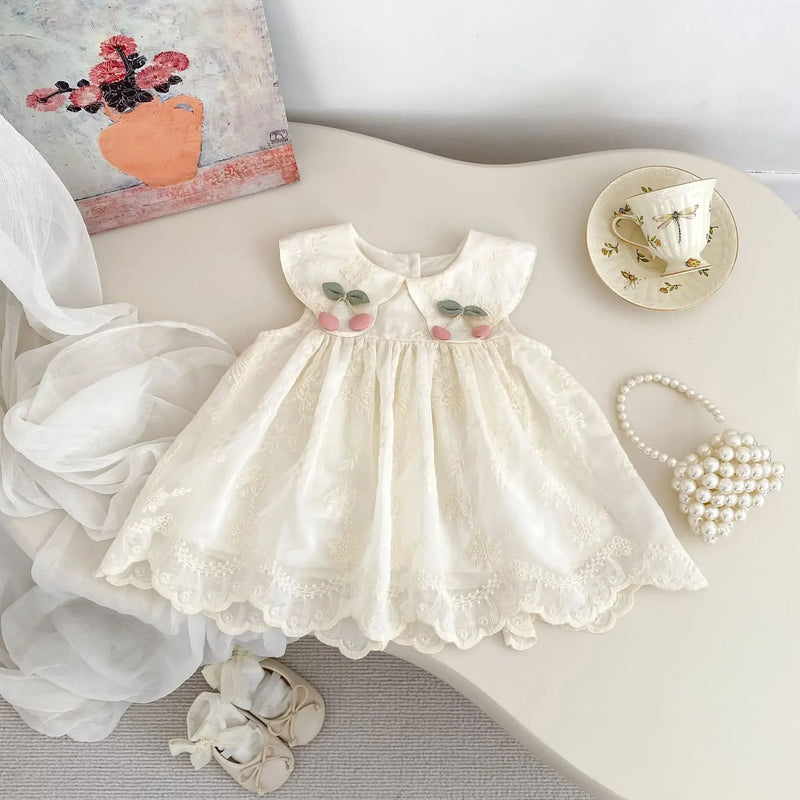 Vestido Infantil Delicado Cereja