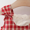 Vestido Infantil Xadrez + Chapéu