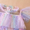 Vestido Infantil Babados Tule Estrelinhas - Loja BiBia