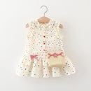 Vestido Infantil Bolinhas + Bolsinha