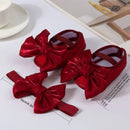 Sapatinho Infantil Acetinado + Faixa Laço