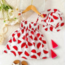 Vestido Infantil Fruit + Chapéu