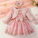 Conjunto Infantil Vestido Borboleta 3 PÇS