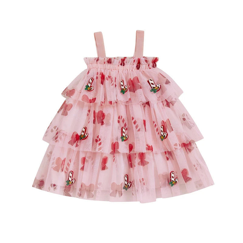 Vestido Infantil Babado Tule Natalino