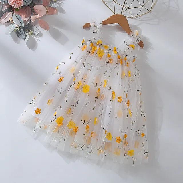 Vestido Infantil Tule com Bordados - Loja BiBia