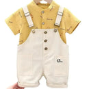 Jardineira Infantil + Camisa Happy