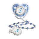 Chupeta Inicial Luxo Strass Azul
