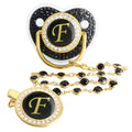 Chupeta Preta Luxo Strass + Prendedor