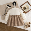 Vestido Xadrez Manga Longa com Laço