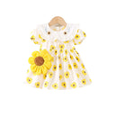 Vestido Infantil Verão Girassol + Adereço