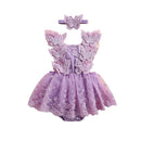 Romper Infantil Borboletinhas + Tiara