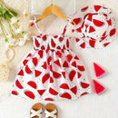 Vestido Infantil Fruit + Chapéu
