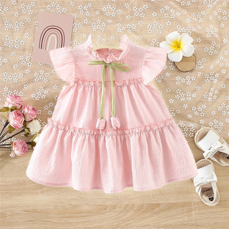 Vestido Infantil Tulipas