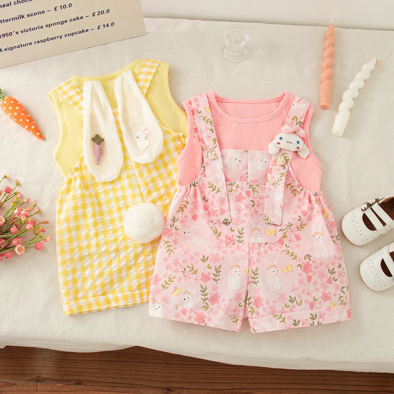 Conjunto Jardineira Coelhinho 2 Pçs