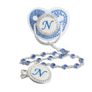 Chupeta Inicial Luxo Strass Azul