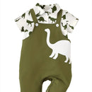 Conjunto Jardineira Infantil Dinos