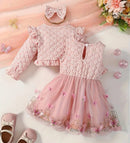 Conjunto Infantil Vestido Borboleta 3 PÇS
