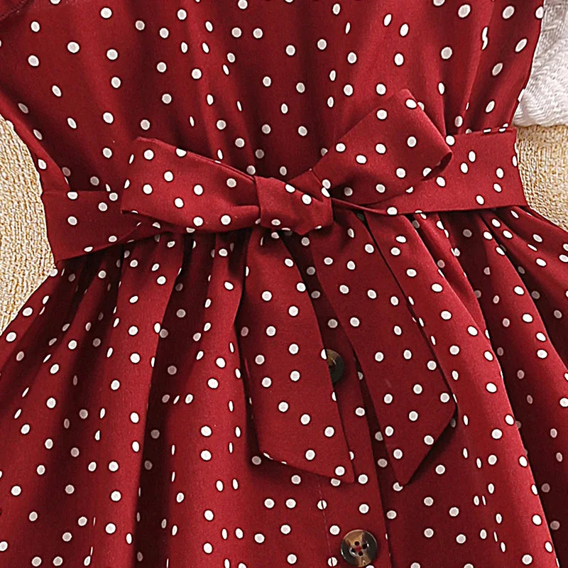 Vestido Infantil Poá Vermelho