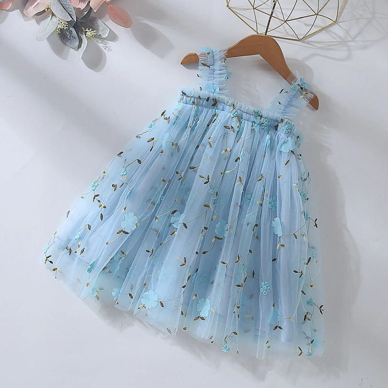 Vestido Infantil Tule com Bordados - Loja BiBia