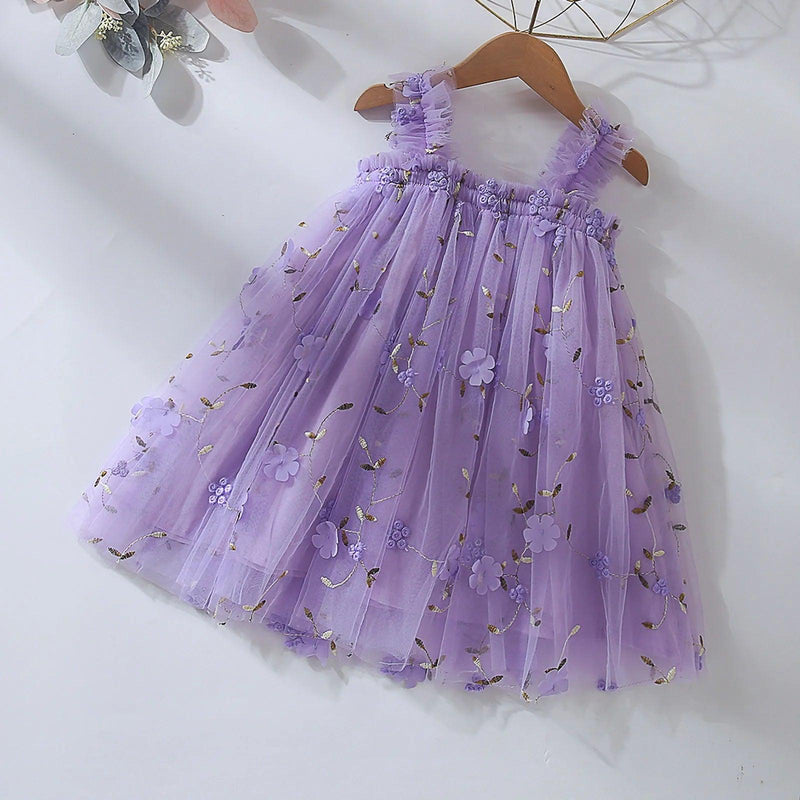 Vestido Infantil Tule com Bordados - Loja BiBia