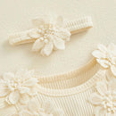 Romper Infantil Flores + Faixa - Loja BiBia