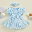 Romper Infantil Flores + Faixa - Loja BiBia
