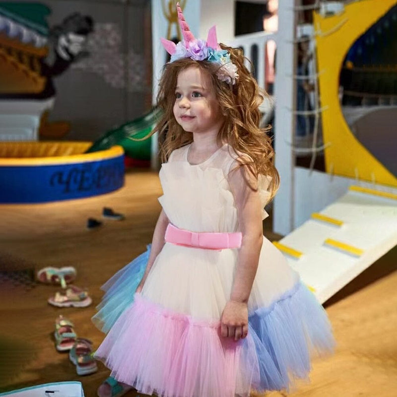 Vestido Infantil Arco-Irís Luxo - Loja BiBia