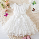 Vestido Infantil de Malha Tule Floral - Loja BiBia