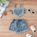 Conjunto Infantil Jeans Coração - Loja BiBia