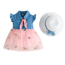 Vestido Infantil Jeans Golinha + Chapéu - Loja BiBia