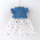 Vestido Infantil Jeans Tule Estrelinha - Loja BiBia