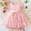 Vestido Infantil de Malha Tule Floral - Loja BiBia