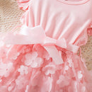 Vestido Infantil de Malha Tule Floral - Loja BiBia