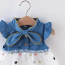 Vestido Infantil Jeans Tule Estrelinha - Loja BiBia